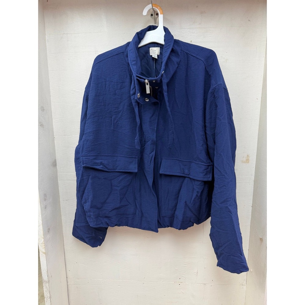 #61 New A New Day Women's Blue Light Wight Jacket with Pockets Size L